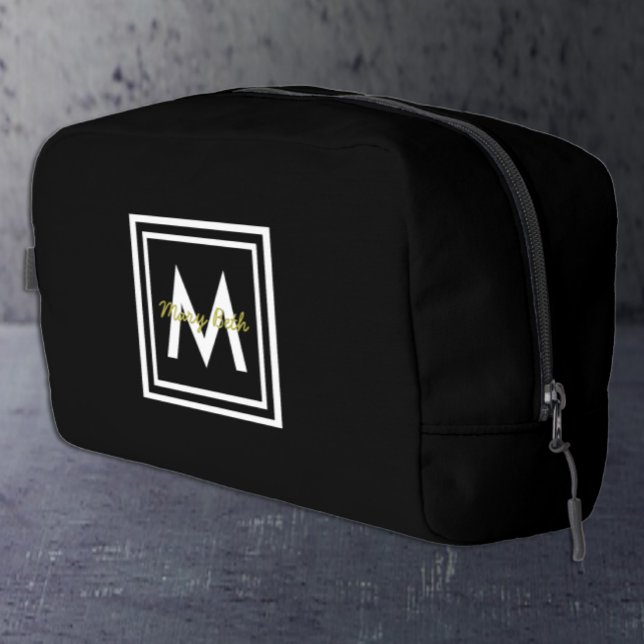 Black Monogram Personalized Dopp Kit (Creator Uploaded)