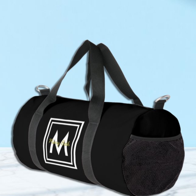 Black Monogram Personalized Duffle Bag (Creator Uploaded)