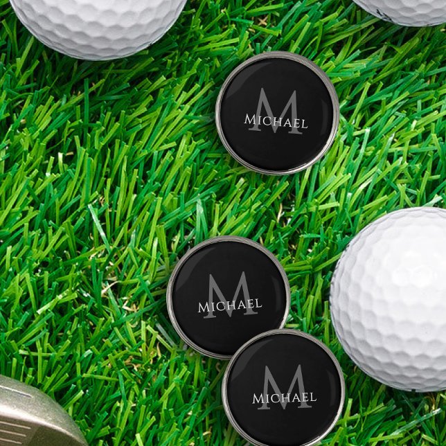 Black Monogram Personalized Golf Ball Marker (Black Monogram Personalized Golf Ball Marker)