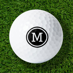 Black Monogram Personalized Golf Balls