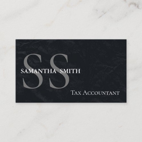 Black Monogram Tax Accountant Business Card