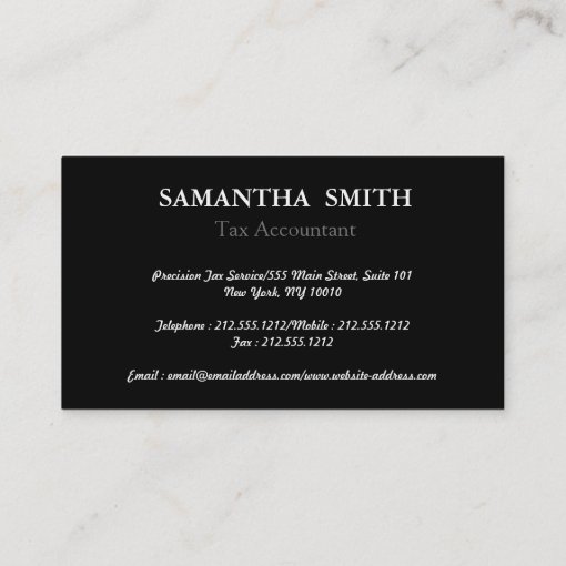 Black Monogram Tax Accountant Business Card Zazzle