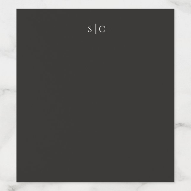 Black Monogram Wedding  Cream Initials Envelope Liner (Design)