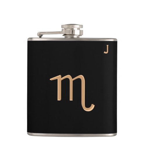 Black Monogrammed Flask _ Zodiac _ Scorpio