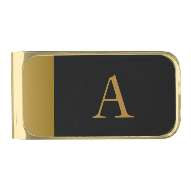 Black Monogrammed Money Clip Gift (Front)