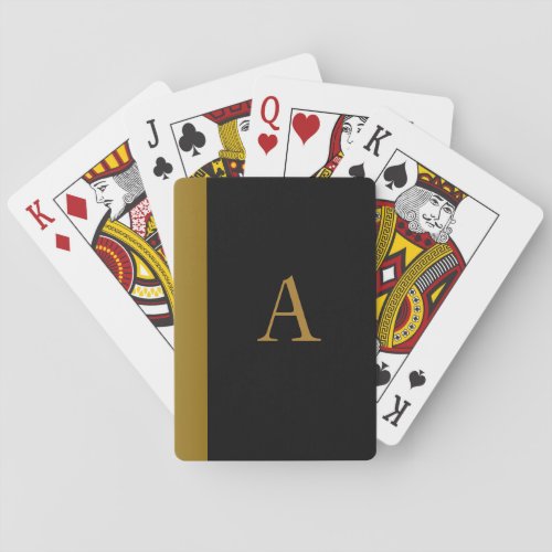 Black Monogrammed Playing Cards Gift