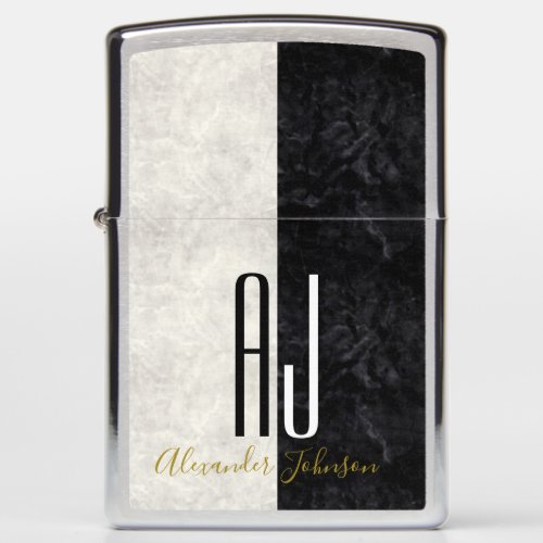 Black Monogrammed Zippo Lighter