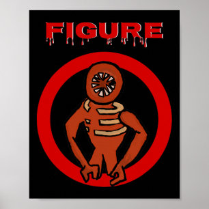 Black Monster Horror Game Doors Figure Poster