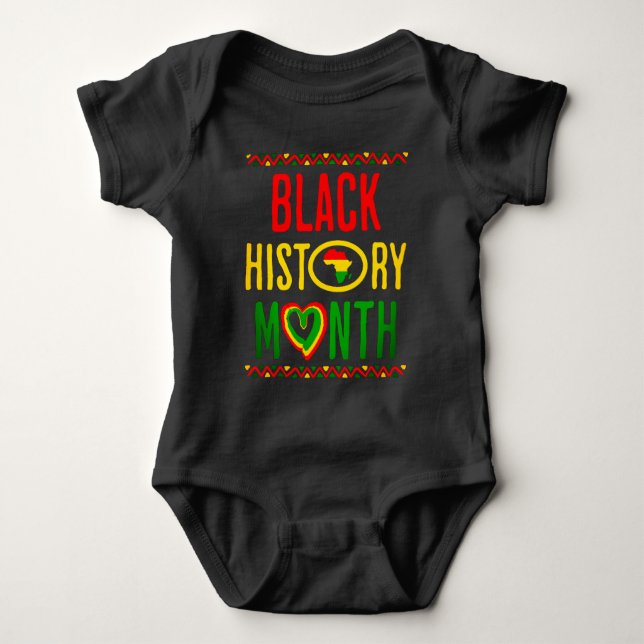 Black Month, Juneteenth, Black History Month Baby Bodysuit (Front)