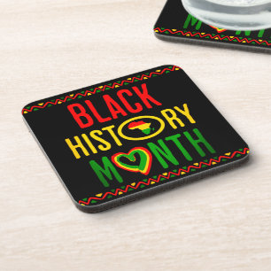 Black Month, Juneteenth, Black History Month Beverage Coaster