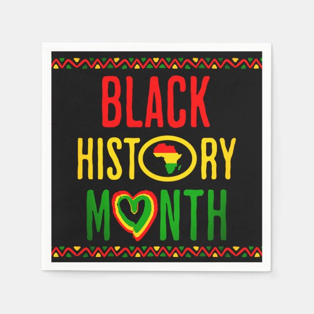 Black Month, Juneteenth, Black History Month Napkins (Front)