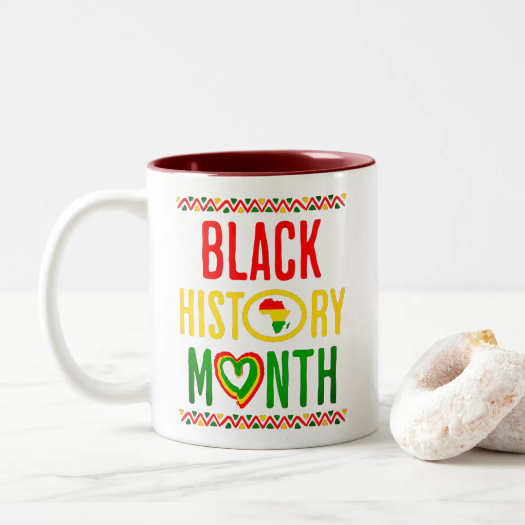 Black Month, Juneteenth, Black History Month Two-Tone Coffee Mug
