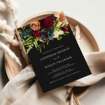 Black Moody Floral Burgundy Wedding  Invitation<br><div class="desc">This design measures 5 x 7 inches/  12.7 x 17.8 cm and is perfect for invitations. #zazzlemade</div>