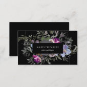 Black Moody Floral Business Card (Front/Back)