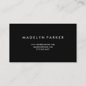 Black Moody Floral Business Card (Back)