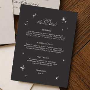 Black Moody Wedding Details  Enclosure Card