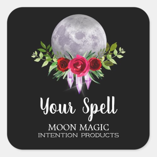 Black Moon Crystal Spell Jar Stickers