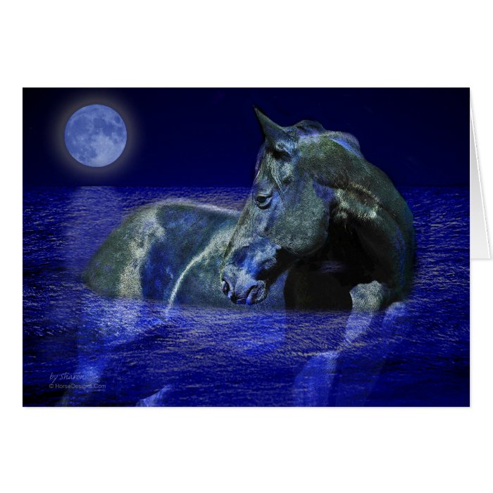 Black Moon Horse Card