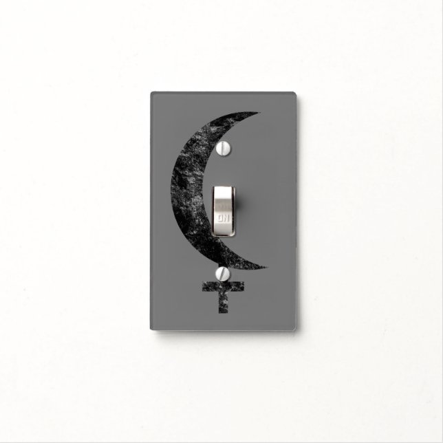 Black Moon Lilith Esoteric Astrology Sign Light Switch Cover (In Situ)