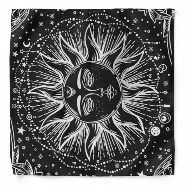 Black Moon Mandala Bandana (Front)