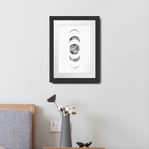 Black Moon Phases Framed Art