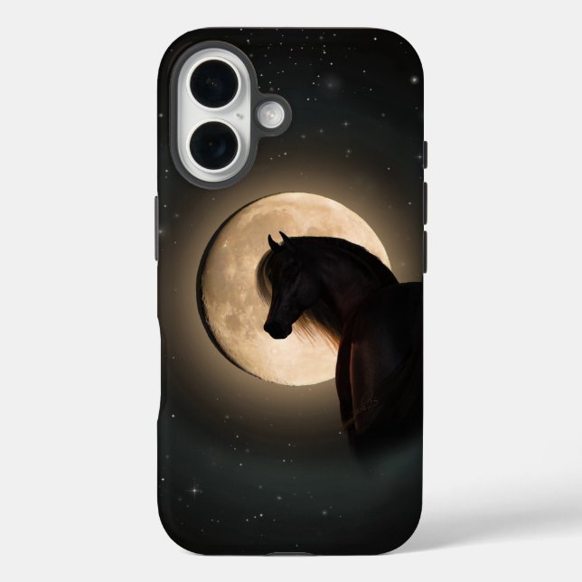 Black Moon Shine Horse Phone Case (Back)