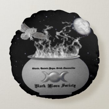 Black Moon Society Decorated Pillow by TheGrayWitchGiftShop at Zazzle