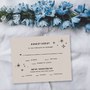Black Moon & Stars Celestial Wedding RSVP Card