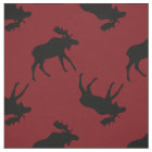 Black Moose Silhouettes on Red