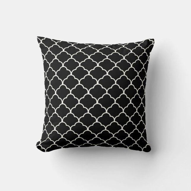 Black Moroccan Design @ Emporio Moffa Throw Pillow (Front)