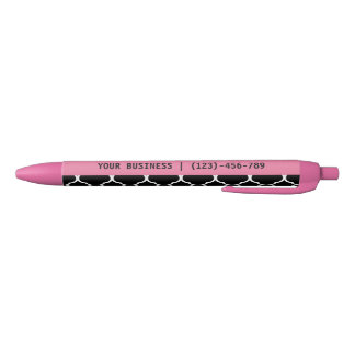 Black Moroccan Lattice Pattern Personalized Black Ink Pen