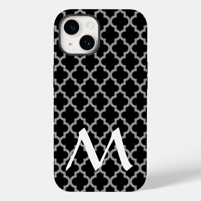 Black Moroccan Moods Quatrefoil Case-Mate iPhone Case (Back)