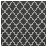 Black Moroccan Moods Quatrefoil Fabric