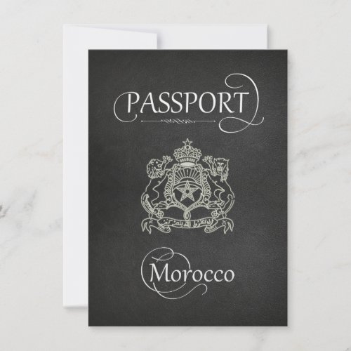 Black Morocco Passport Save the Date Card