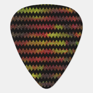 Black Mosaic Chevron Guitar Pick
