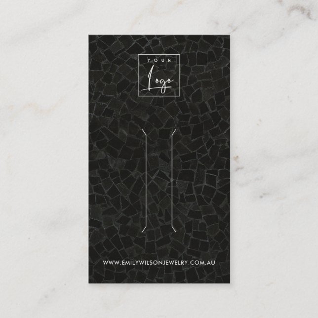 BLACK MOSAIC TEXTURE HAIR CLIP DISPLAY CARD (Front)