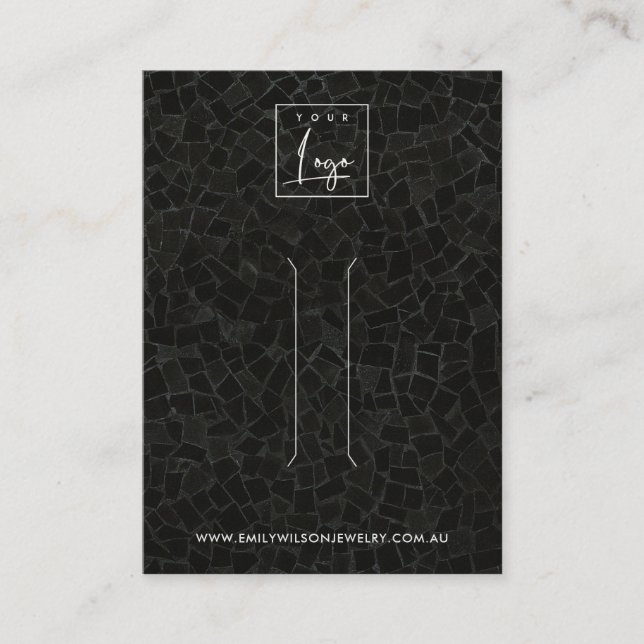 BLACK MOSAIC TEXTURE HAIR CLIP DISPLAY CARD (Front)