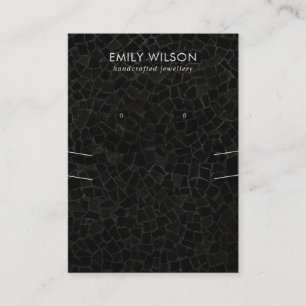 BLACK MOSAIC TEXTURE NECKLACE EARRING DISPLAY BUSINESS CARD