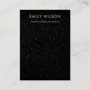 Black Mosaic Texture Stud Earring Display Card