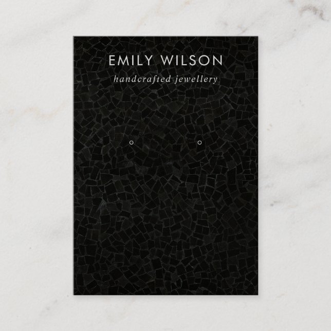 Black Mosaic Texture Stud Earring Display Card (Front)
