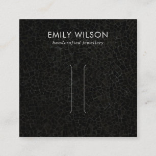 BLACK MOSAIC TILE TEXTURE HAIR CLIP DISPLAY CARD