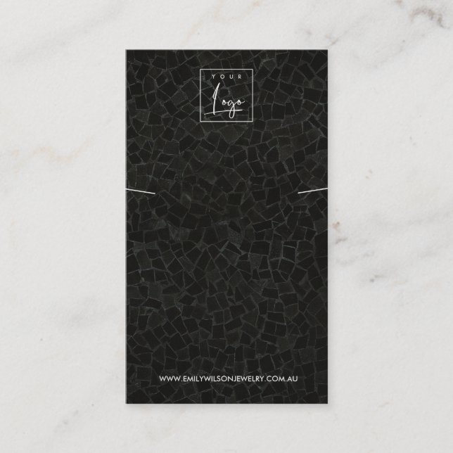 BLACK MOSIC TEXTURE NECKLACE BRACELET DISPLAY BUSINESS CARD (Front)