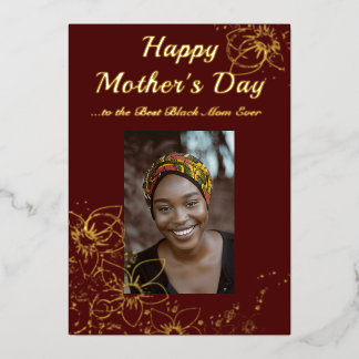 Black Mother's Day Dinner Party Foil Invitation