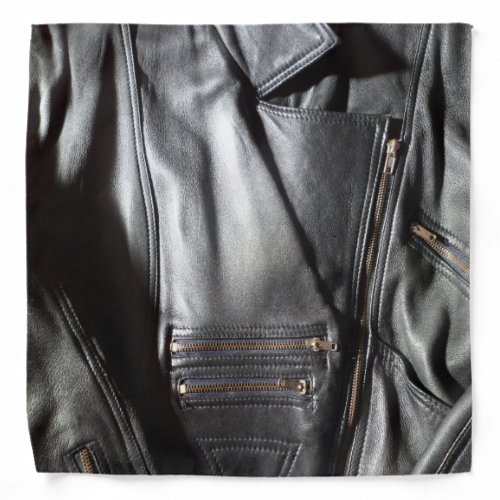 Black Motorbike Jacket Photo Fun Faux Leather Bandana