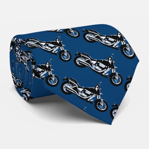 Black motorbike neck tie