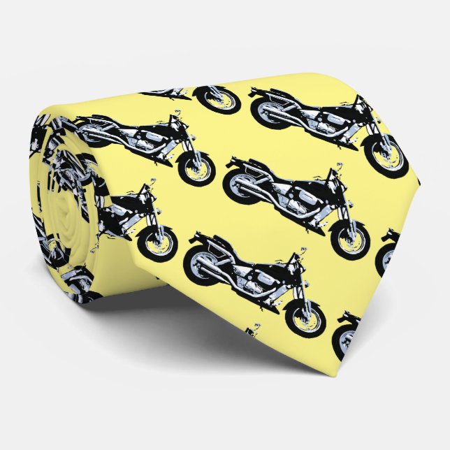 Black motorbike, yellow neck tie (Rolled)