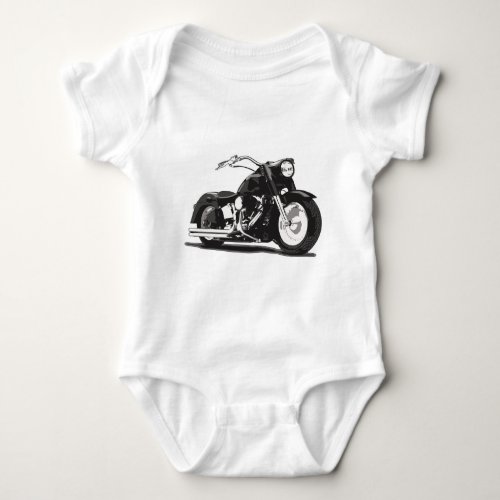 Black motorcycle baby bodysuit