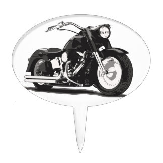 Black motorcycle cake topper