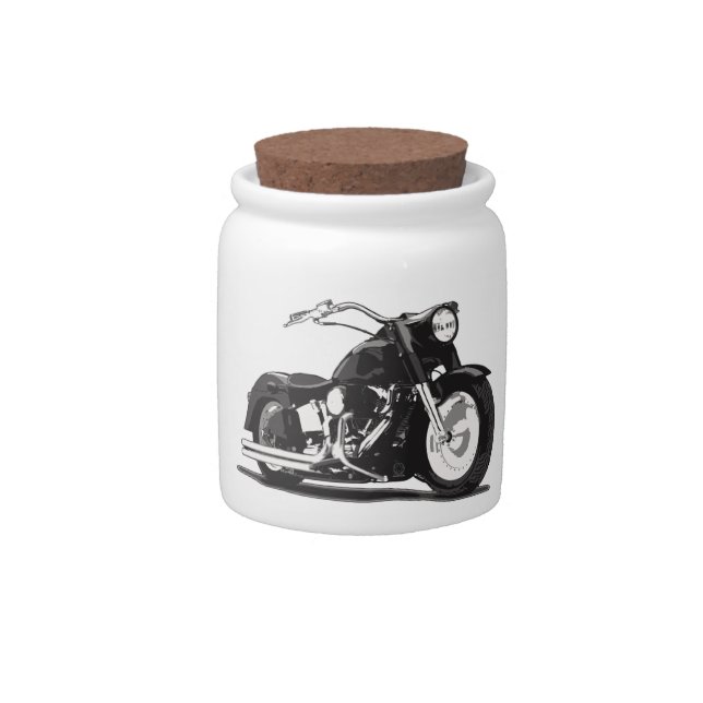 Black motorcycle candy jar (Front)