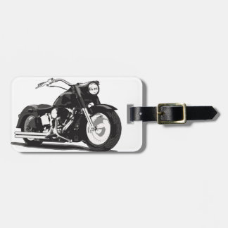 Black motorcycle luggage tag